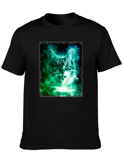 Galaxy Cat Graphic Tee - Mens Black T-Shirt