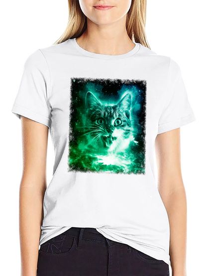 Galaxy Cat Graphic Tee - Mens Black T-Shirt