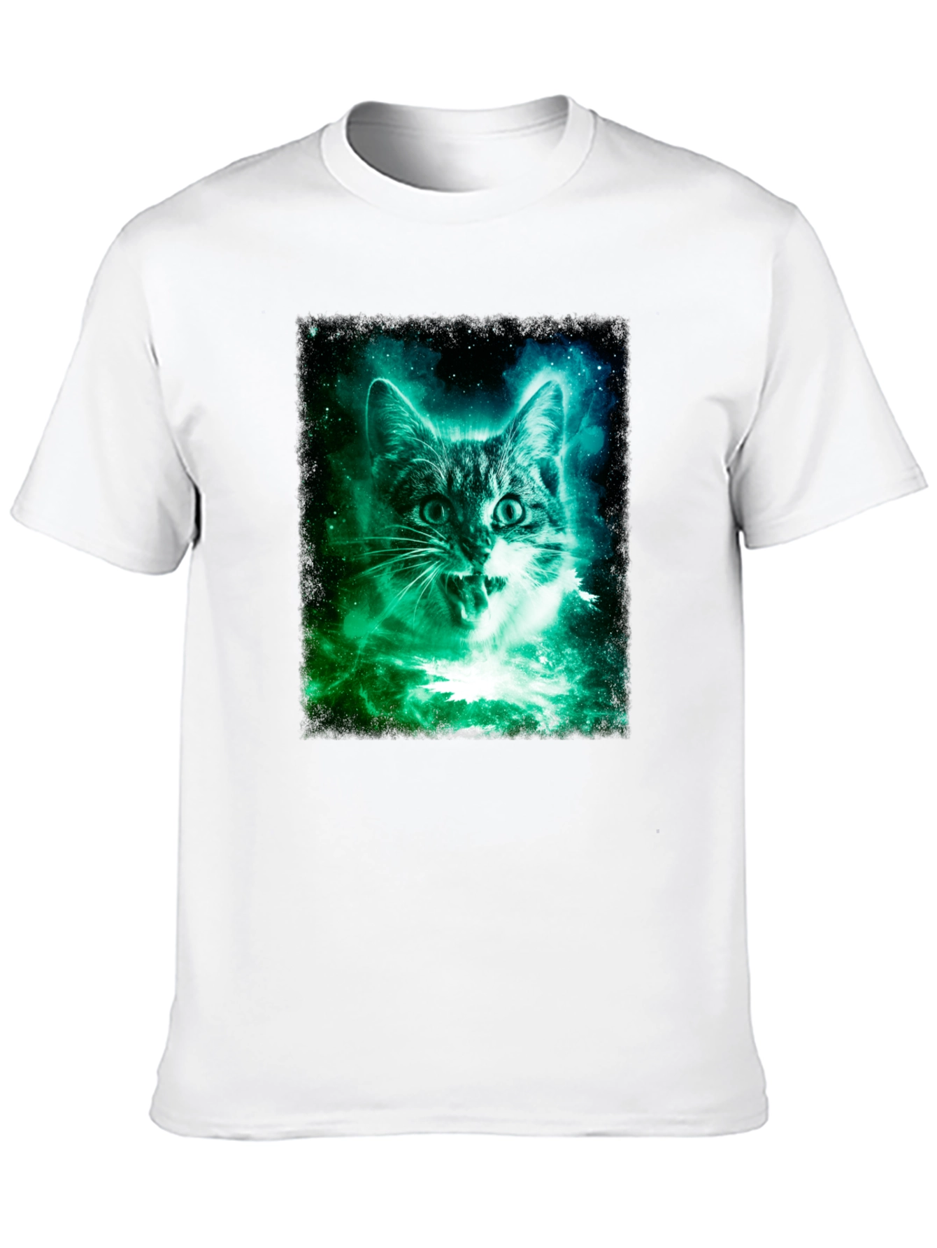 Galaxy Cat Graphic Tee - Mens Black T-Shirt