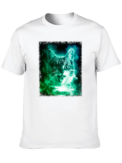 Galaxy Cat Graphic Tee - Mens Black T-Shirt