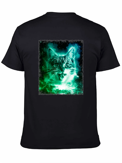 Galaxy Cat Graphic Tee - Mens Black T-Shirt