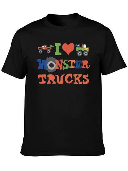 I Love Monster Trucks T-Shirt - Fun Graphic Tee