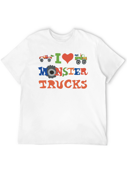 I Love Monster Trucks T-Shirt - Fun Graphic Tee