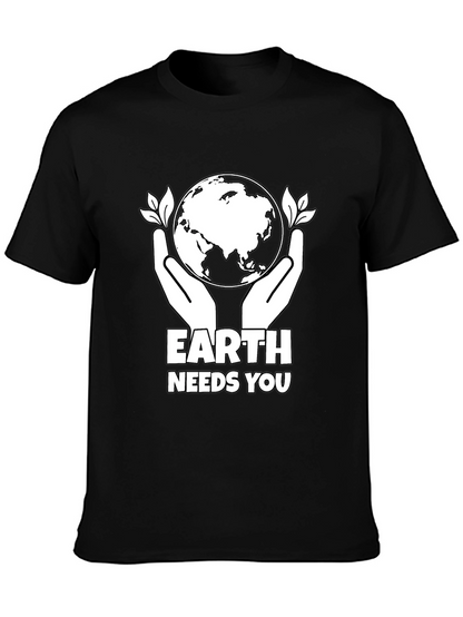 Earth Needs You Graphic T-Shirt - Black