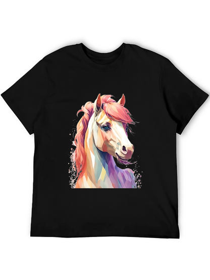 Horse Graphic T-Shirt - Mens Black Tee