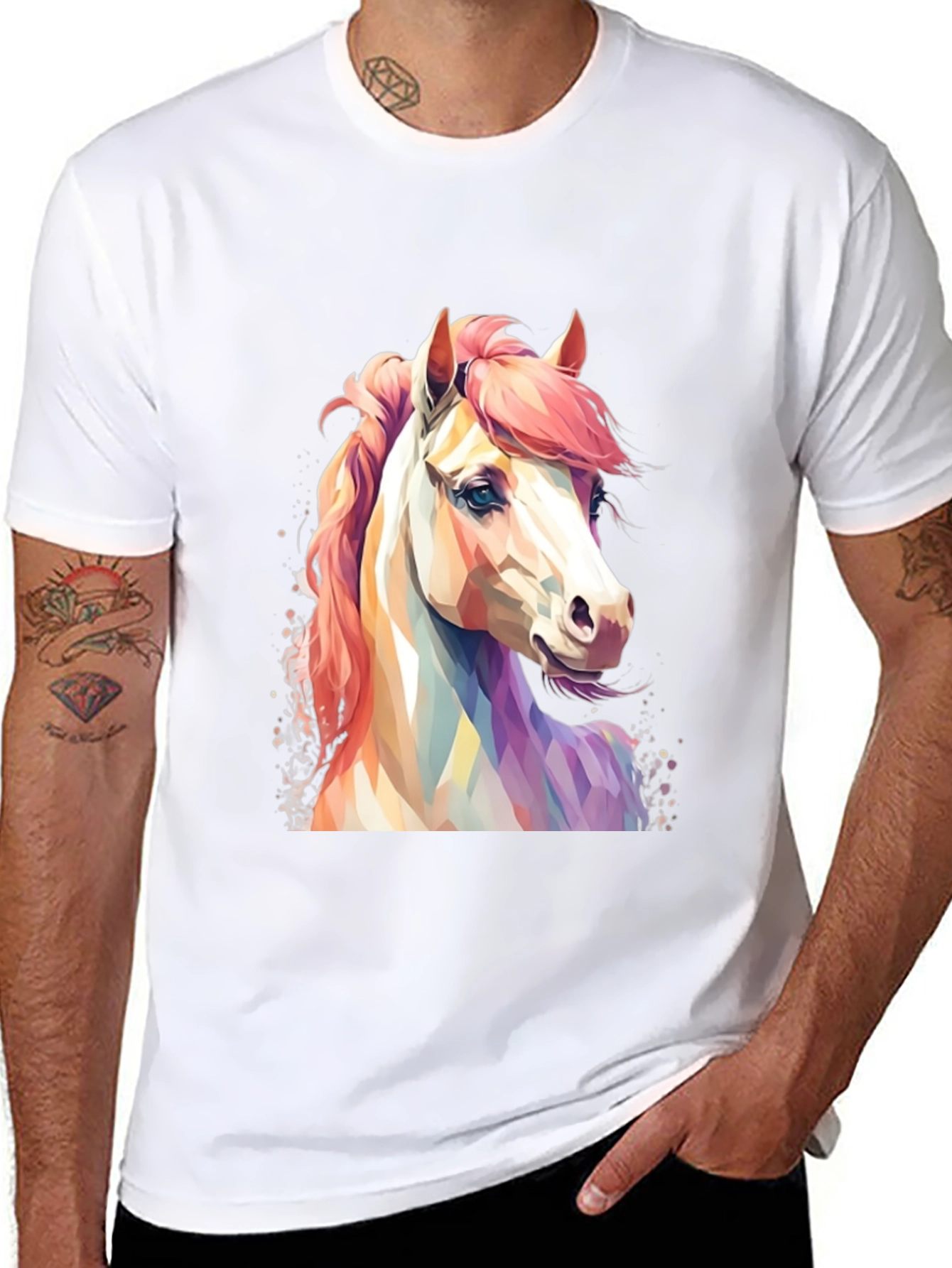 Horse Graphic T-Shirt - Mens Black Tee