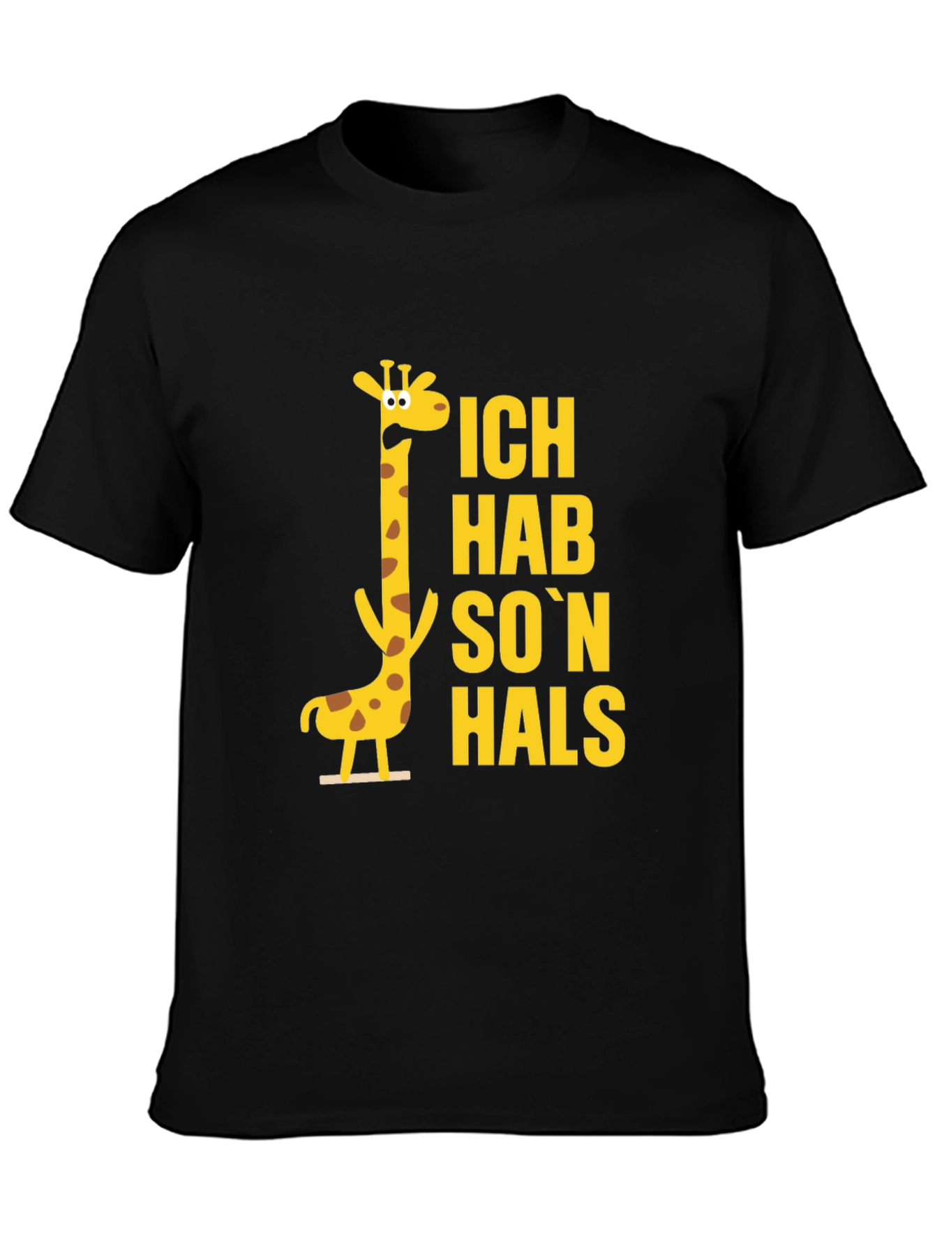 Ich Hab Son Hals Giraffe Black T-Shirt
