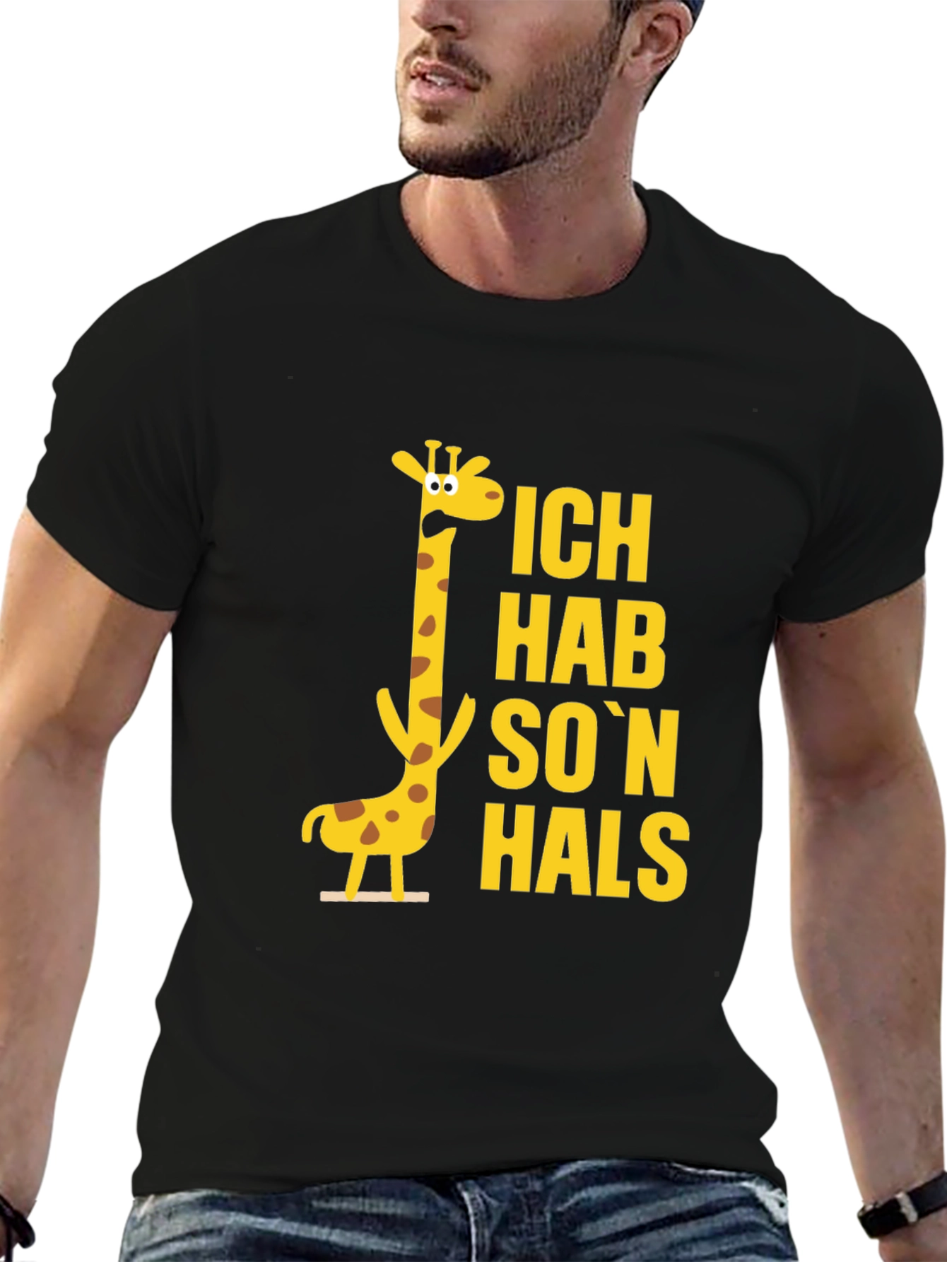 Ich Hab Son Hals Giraffe Black T-Shirt