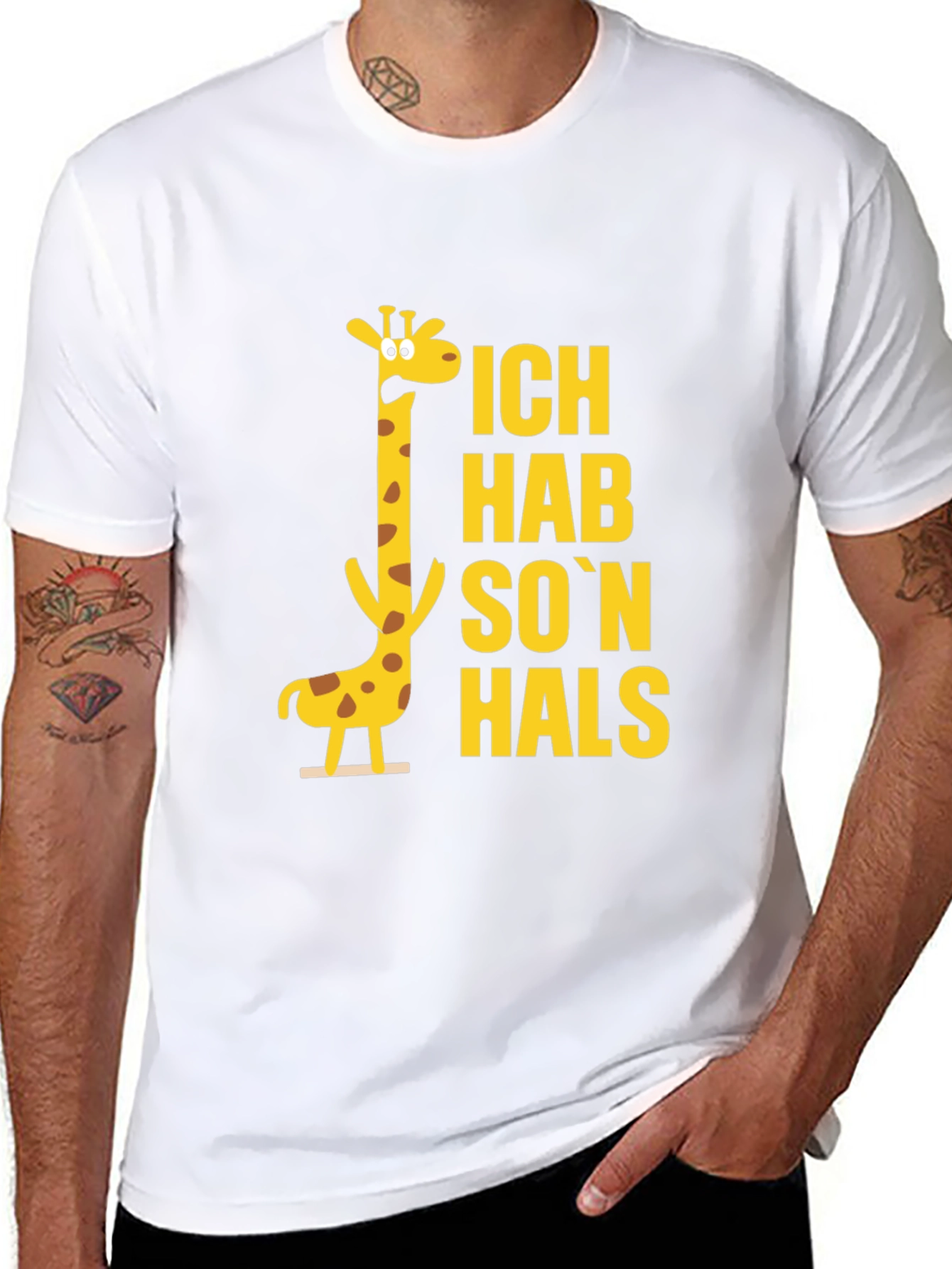 Ich Hab Son Hals Giraffe Black T-Shirt