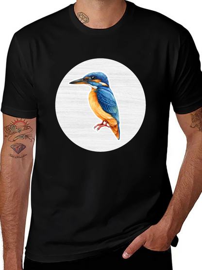 Kingfisher Bird Graphic Tee - Unisex Black T-Shirt