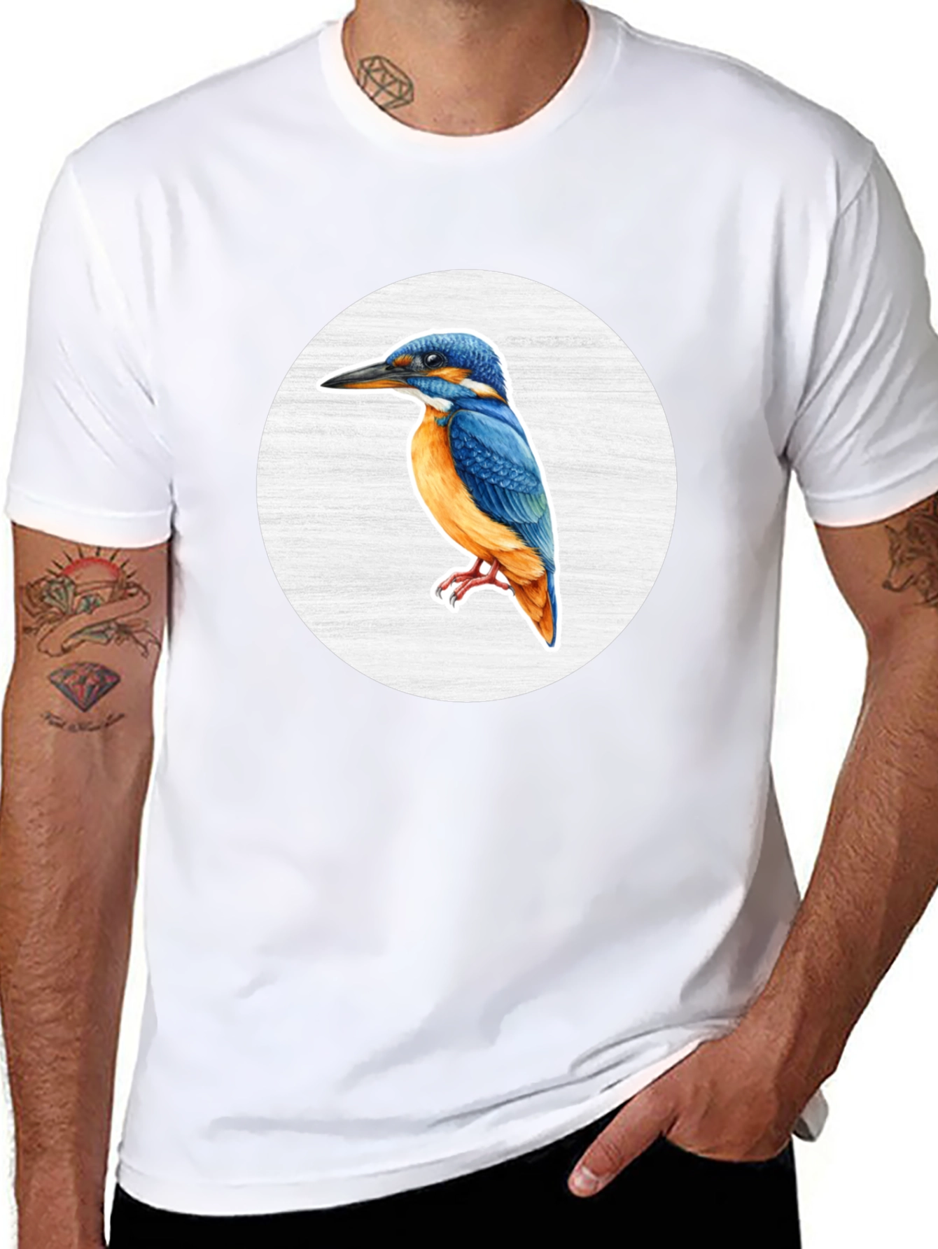 Kingfisher Bird Graphic Tee - Unisex Black T-Shirt