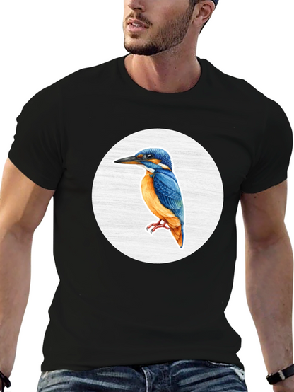 Kingfisher Bird Graphic Tee - Unisex Black T-Shirt