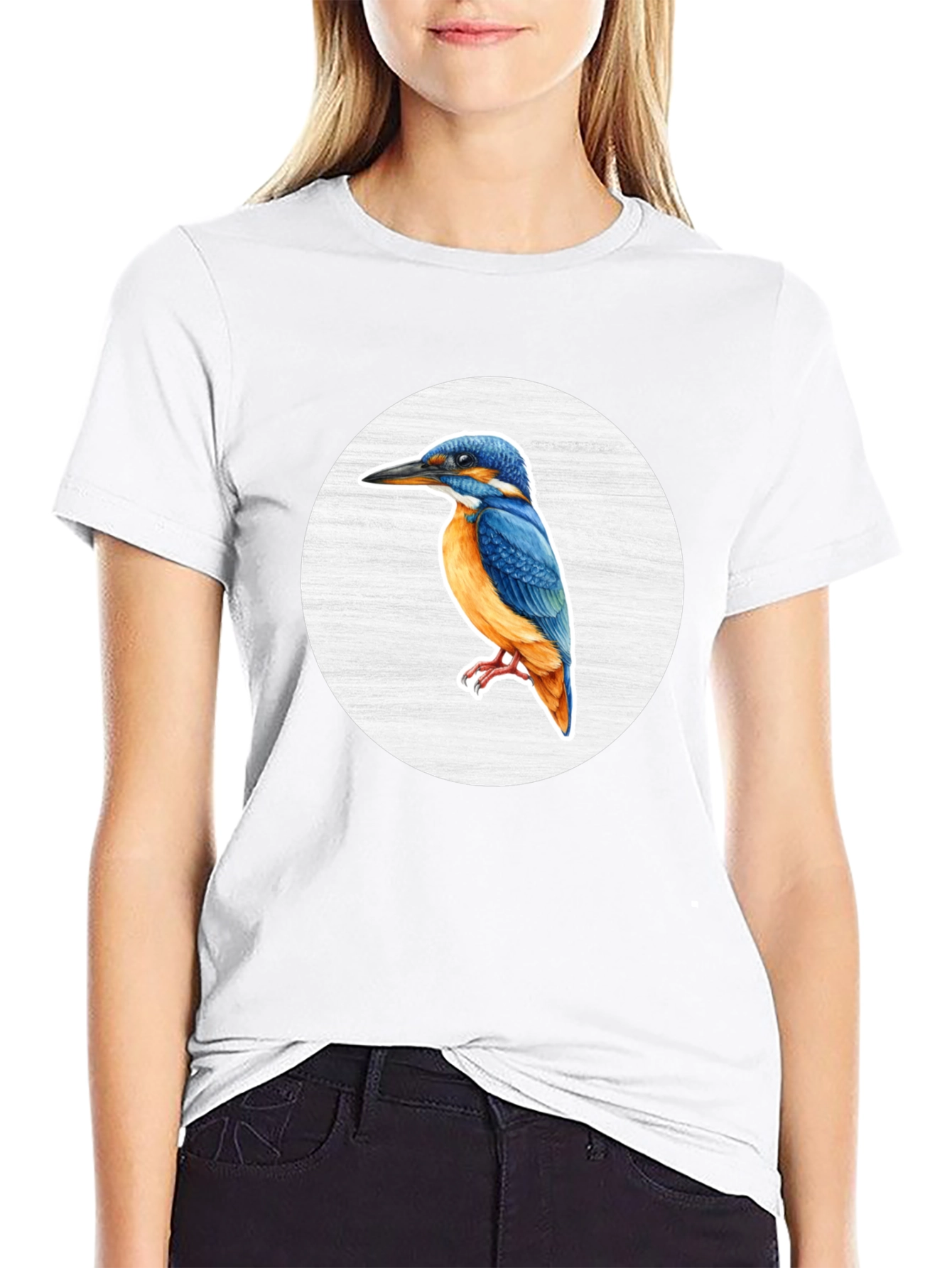 Kingfisher Bird Graphic Tee - Unisex Black T-Shirt
