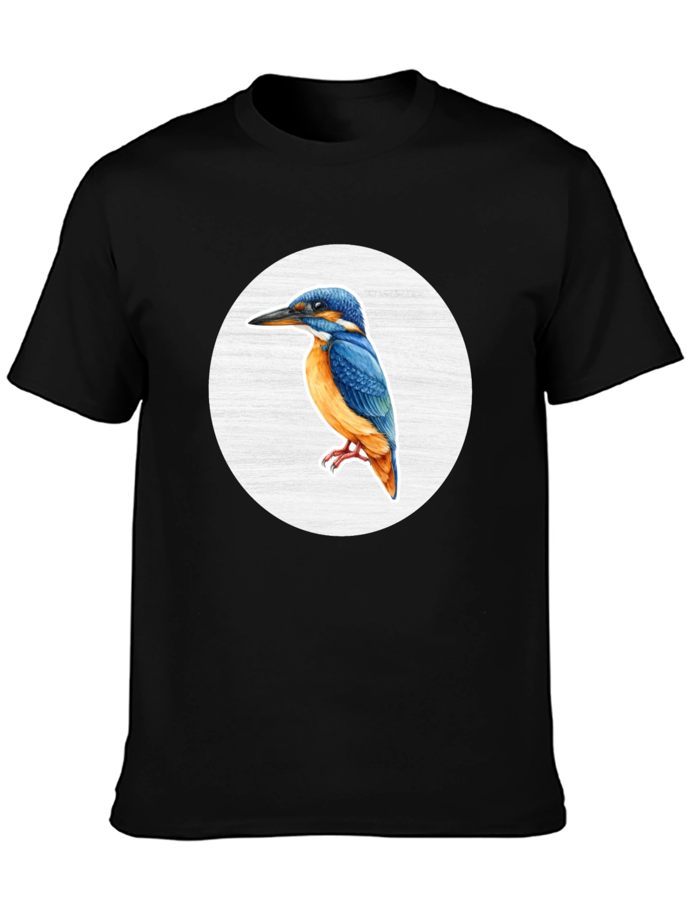 Kingfisher Bird Graphic Tee - Unisex Black T-Shirt