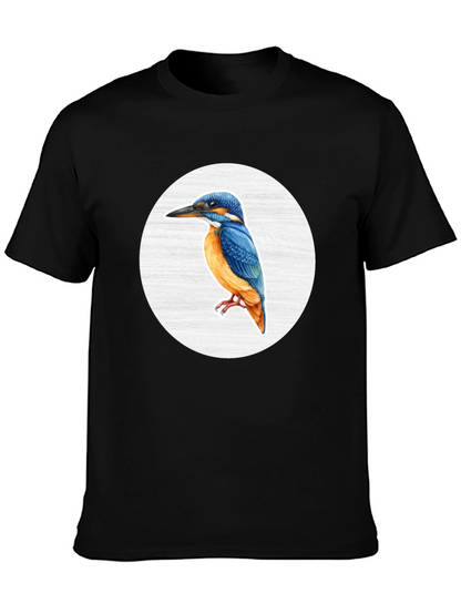 Kingfisher Bird Graphic Tee - Unisex Black T-Shirt