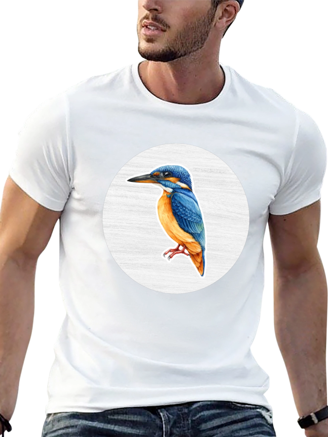 Kingfisher Bird Graphic Tee - Unisex Black T-Shirt