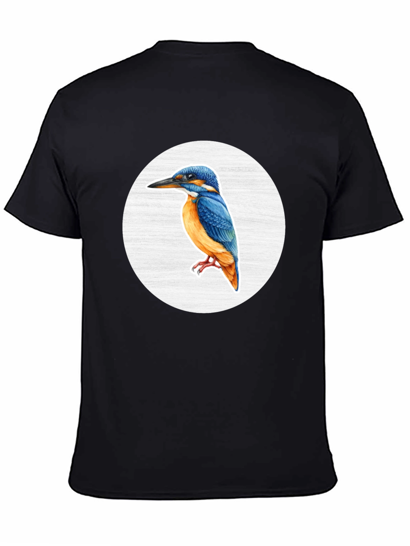 Kingfisher Bird Graphic Tee - Unisex Black T-Shirt