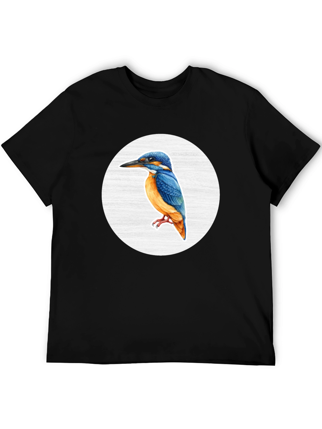 Kingfisher Bird Graphic Tee - Unisex Black T-Shirt