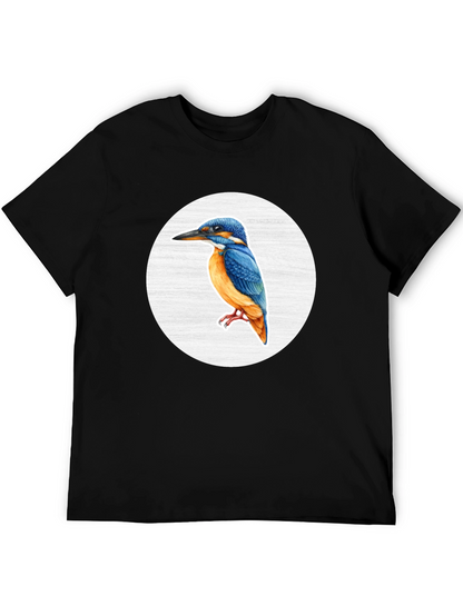 Kingfisher Bird Graphic Tee - Unisex Black T-Shirt