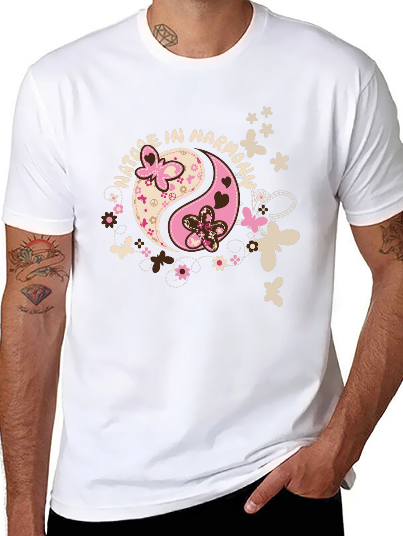 Nature In Harmony Yin Yang Graphic T-Shirt