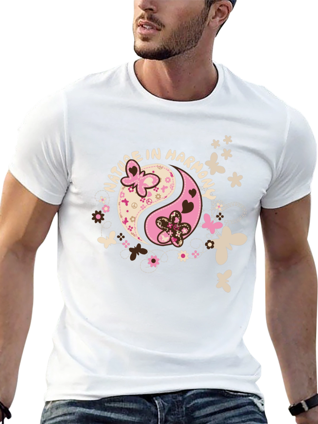 Nature In Harmony Yin Yang Graphic T-Shirt