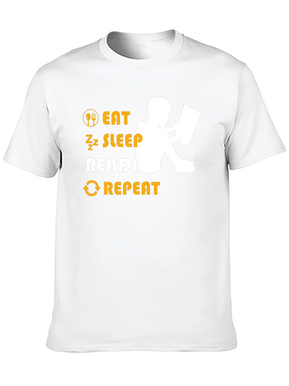 Eat Sleep Read Repeat Black Graphic Tee