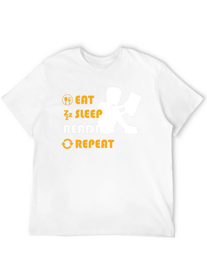Eat Sleep Read Repeat Black Graphic Tee
