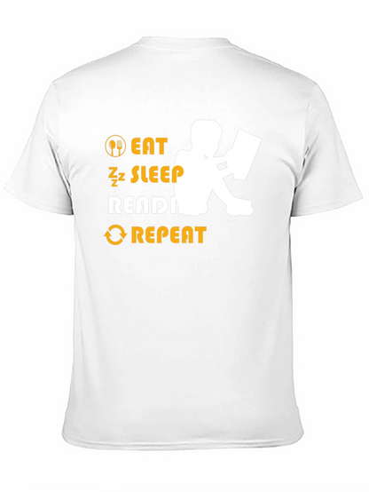 Eat Sleep Read Repeat Black Graphic Tee
