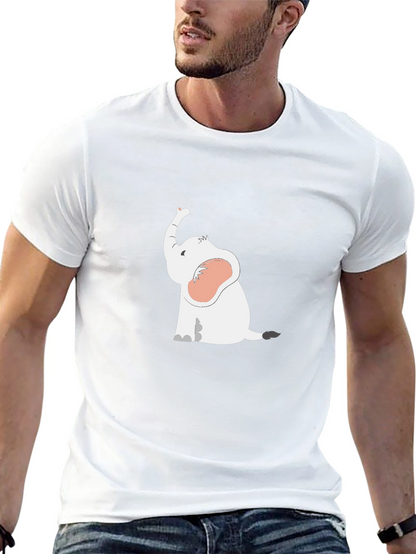 Cute Elephant Graphic T-Shirt - Black