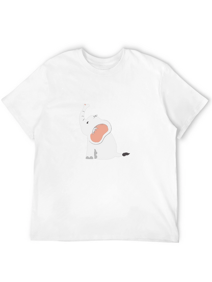 Cute Elephant Graphic T-Shirt - Black