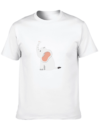 Cute Elephant Graphic T-Shirt - Black