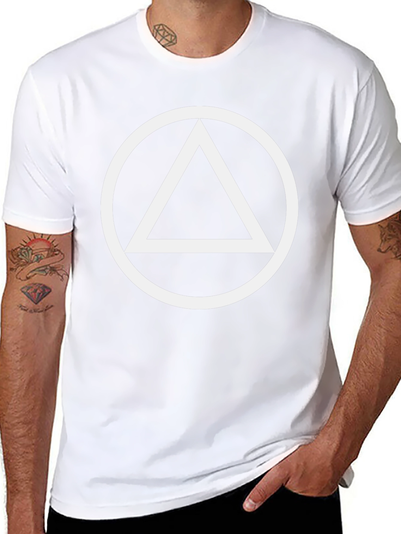 Minimalist Graphic Tee - Circle Triangle Design