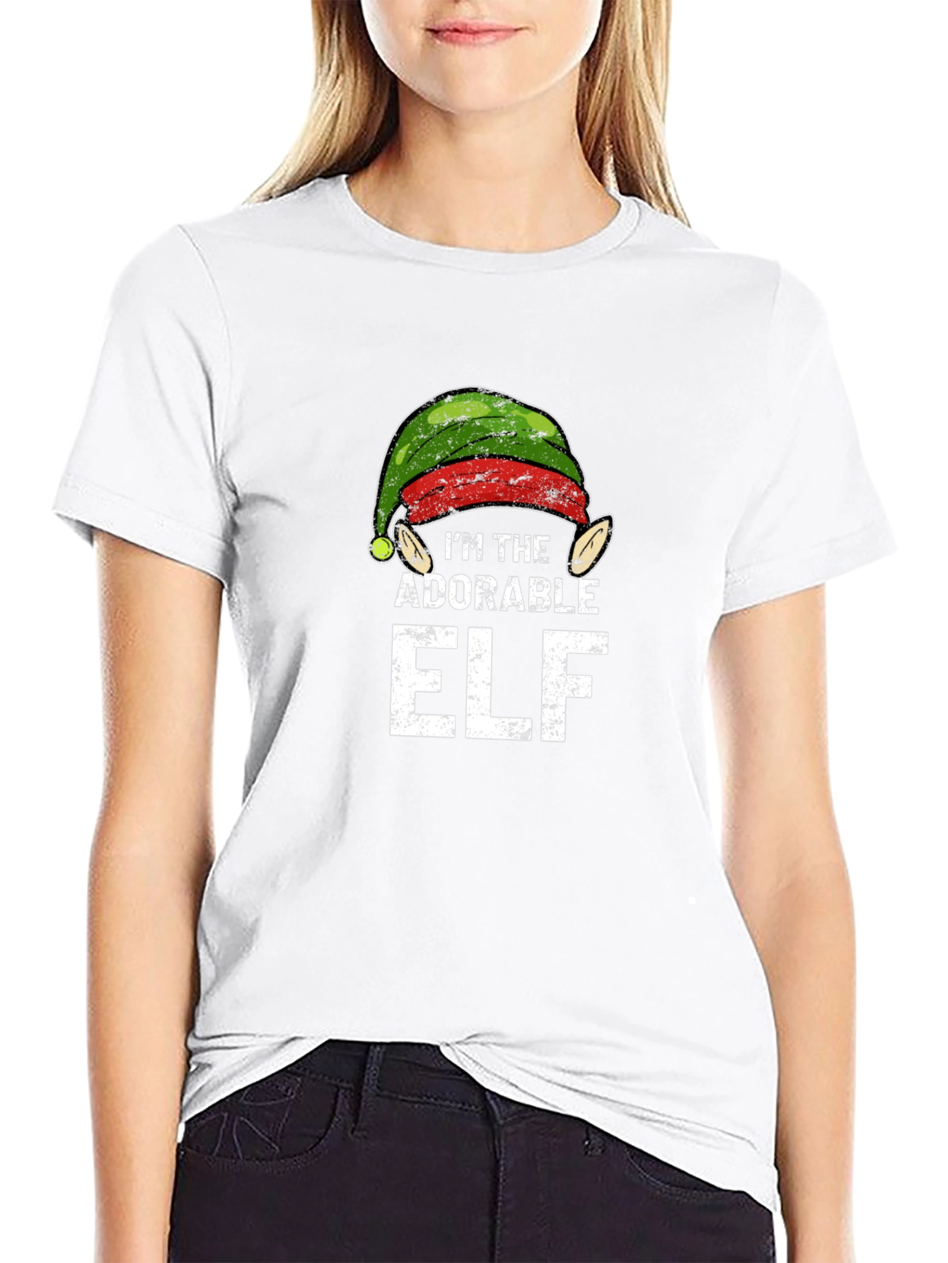 Adorable Elf Christmas Graphic Tee