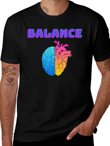 Balance Brain Heart Graphic T-Shirt