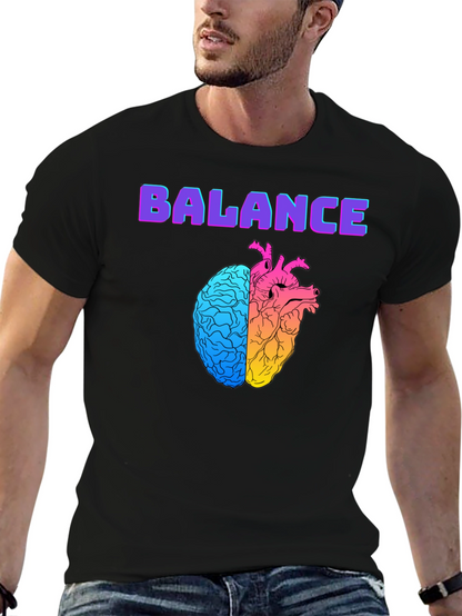 Balance Brain Heart Graphic T-Shirt