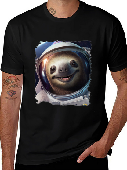Sloth Astronaut Graphic Tee - Black