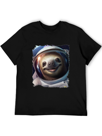 Sloth Astronaut Graphic Tee - Black