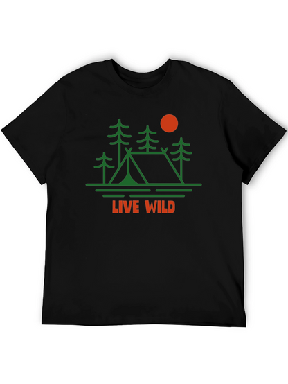 Live Wild Graphic Tee | Camping Adventure Shirt