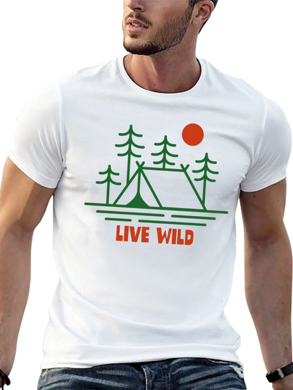 Live Wild Graphic Tee | Camping Adventure Shirt