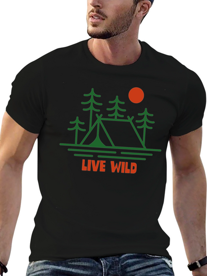 Live Wild Graphic Tee | Camping Adventure Shirt