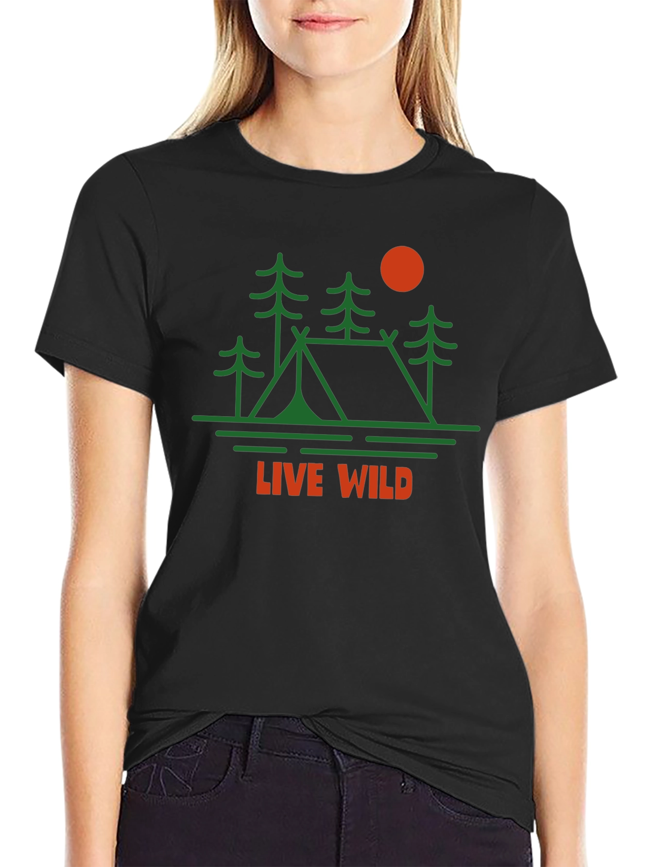 Live Wild Graphic Tee | Camping Adventure Shirt
