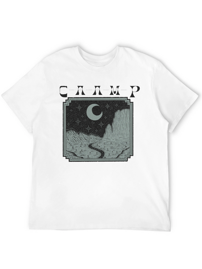 Mens Black Moonlit Desert Graphic T-Shirt