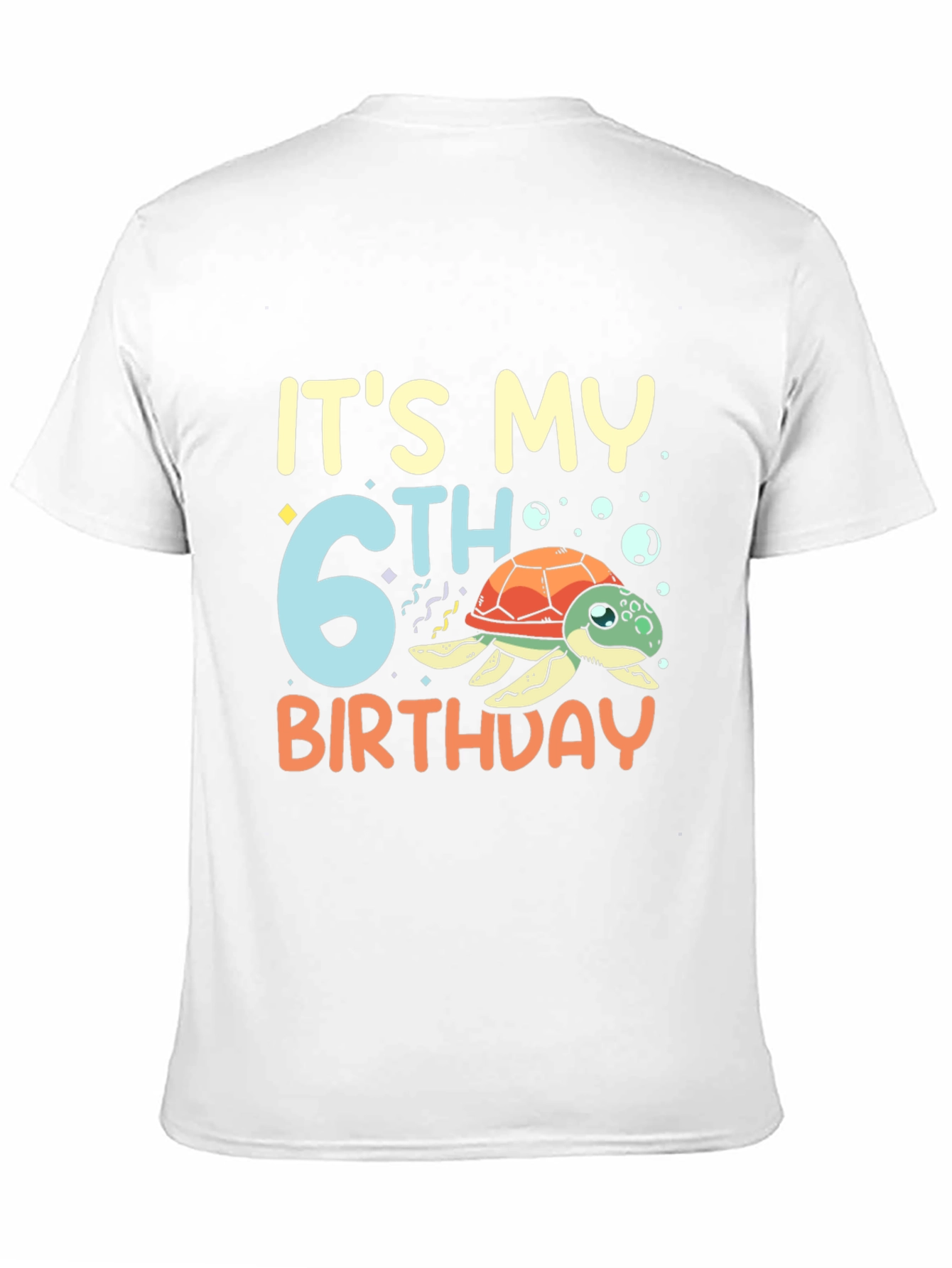 Its My 6th Birthday Turtle Black T-Shirt