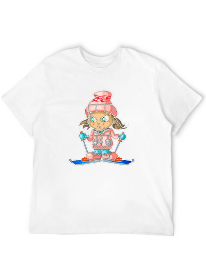 Cartoon Ski Girl T-Shirt