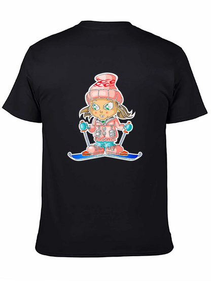 Cartoon Ski Girl T-Shirt