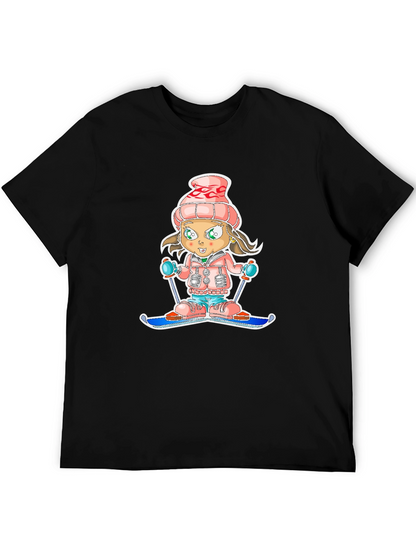 Cartoon Ski Girl T-Shirt