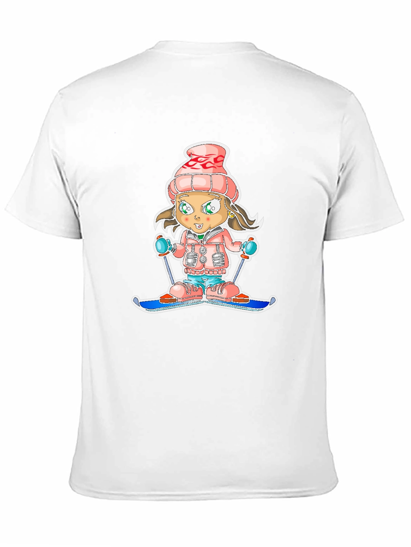 Cartoon Ski Girl T-Shirt