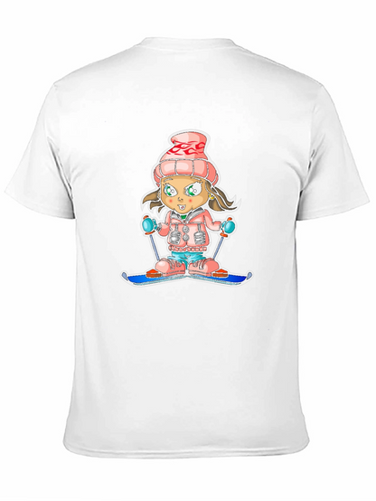 Cartoon Ski Girl T-Shirt