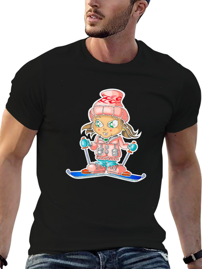 Cartoon Ski Girl T-Shirt