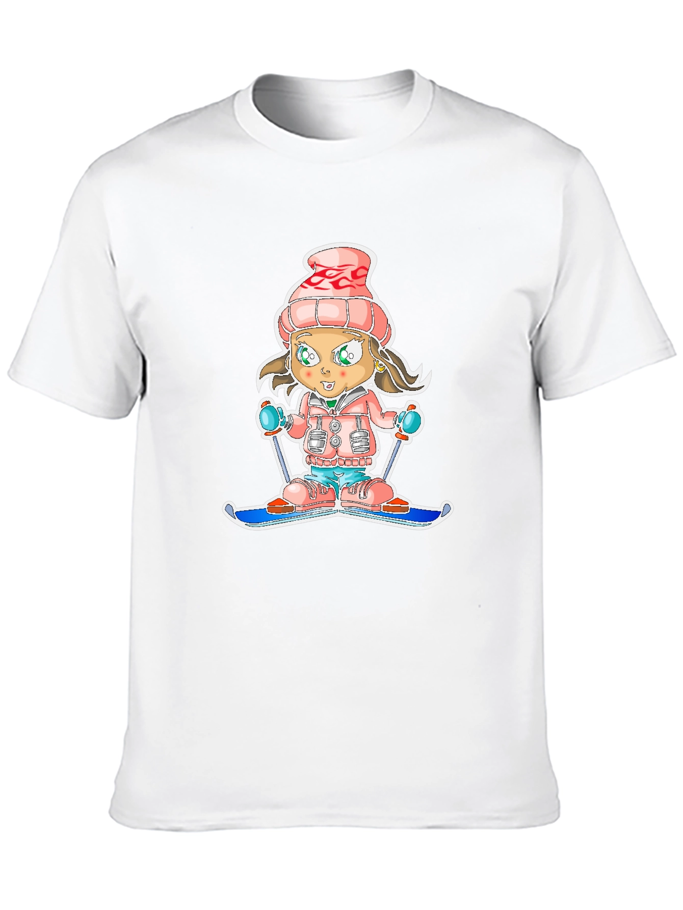 Cartoon Ski Girl T-Shirt